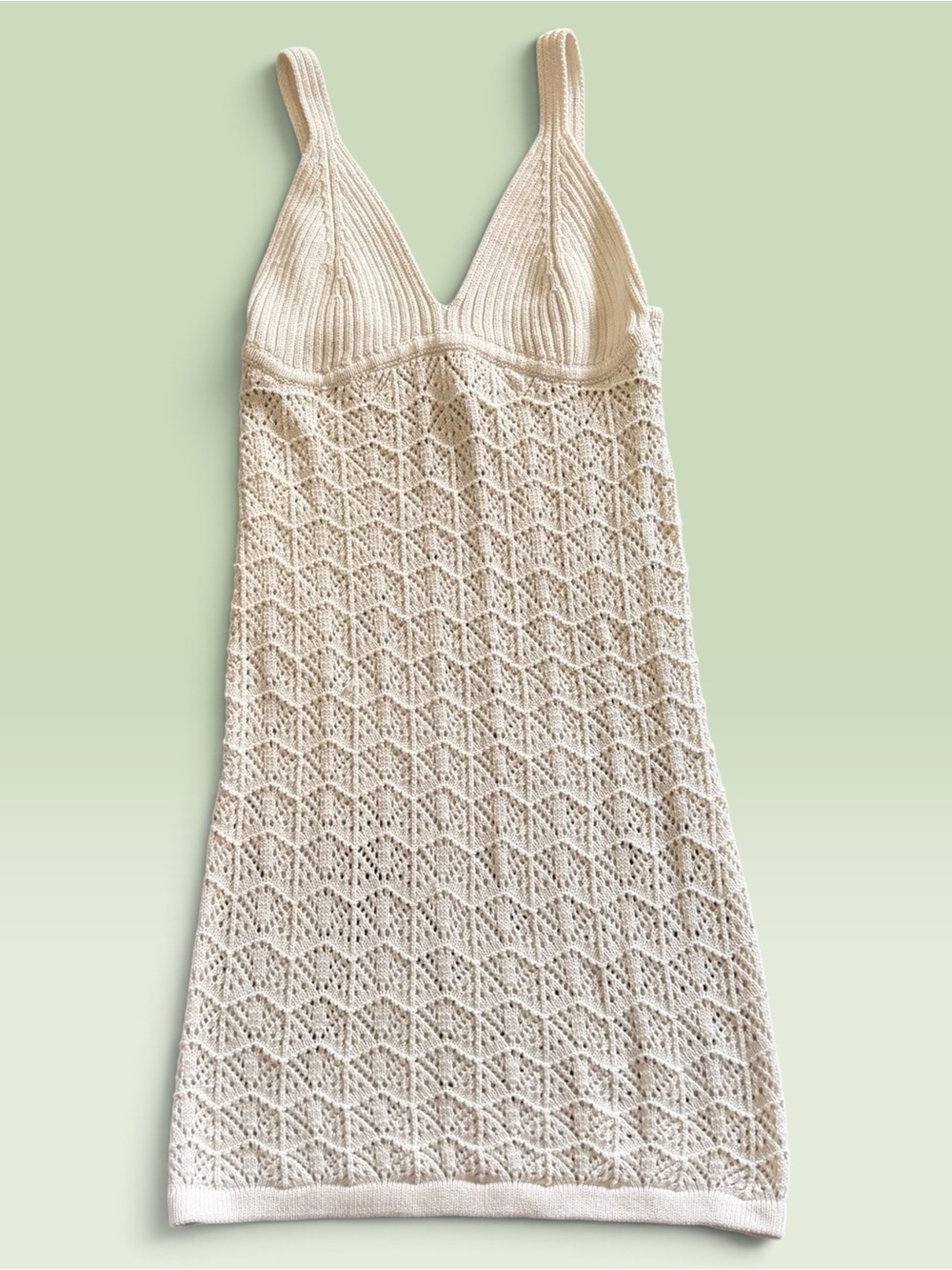 Jessica Simpson Cream Crochet Knit Mini Dress — Size M